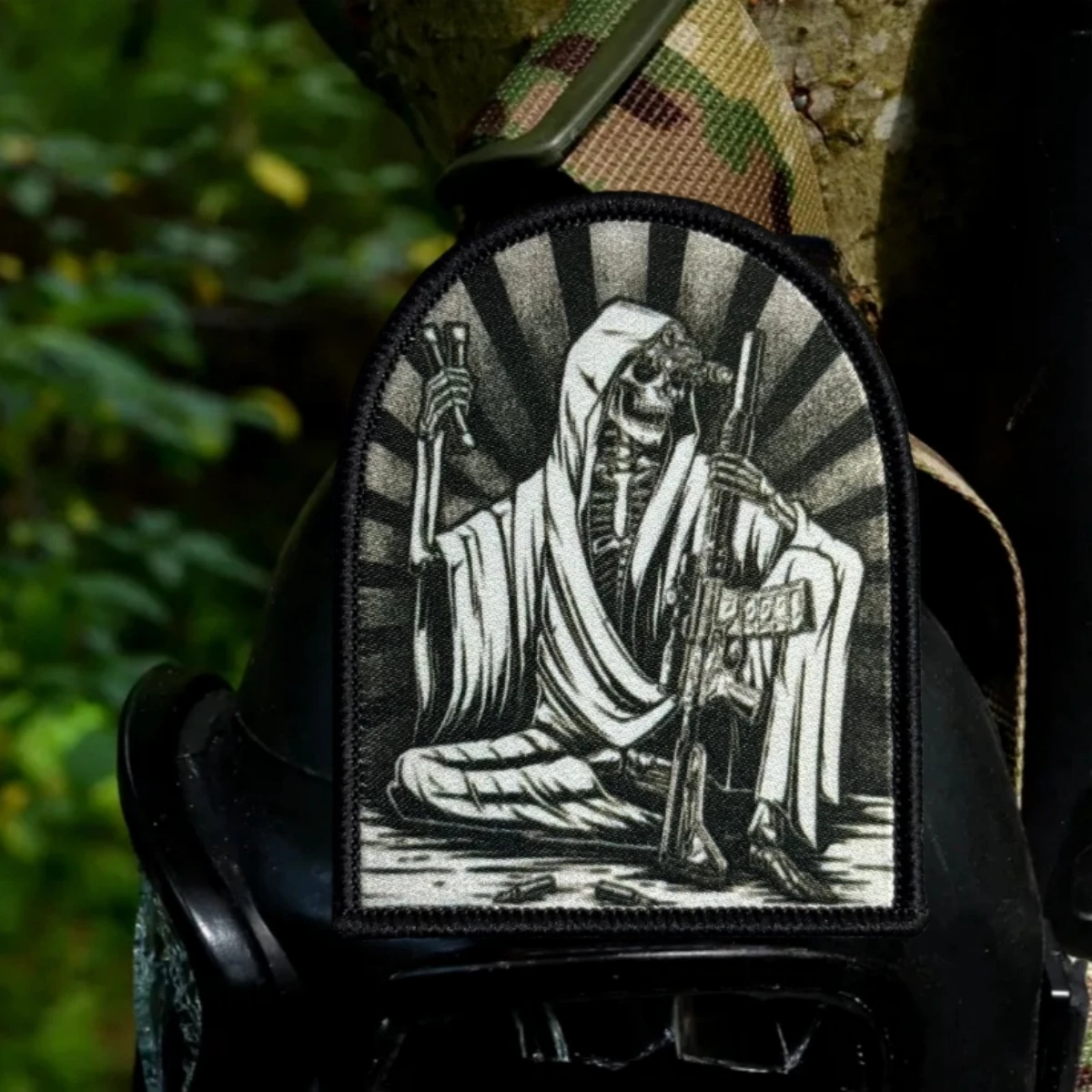 Parche táctico esqueleto soldado con luz de batalla, gancho y bucle - imagen 2