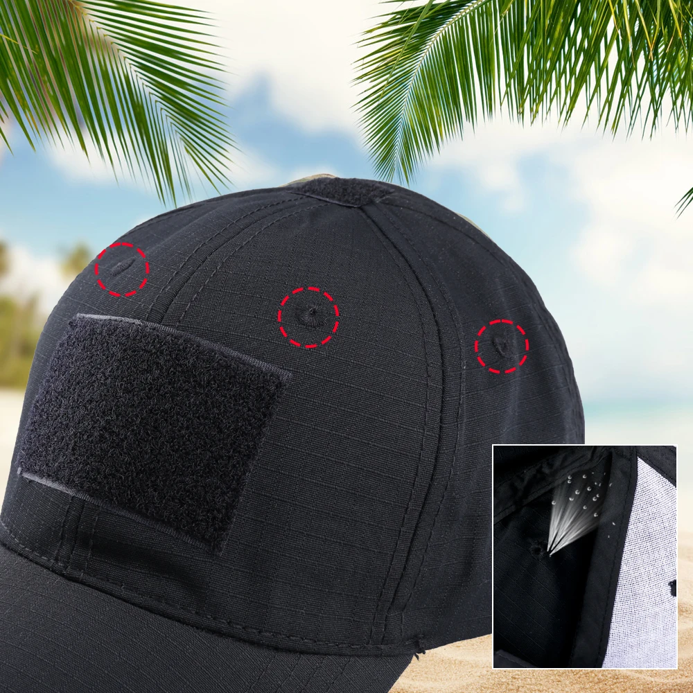 Gorra de béisbol de malla de camuflaje para hombre y mujer, sombrero táctico ajustable con Calavera, sombrilla, pesca, deportes, caza, senderismo, Snapback, Verano - imagen 4