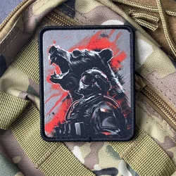 Parche táctico de soldados y osos para ropa, insignia de moral, brazalete con estampado, gancho, parche militar, pegatina para mochila