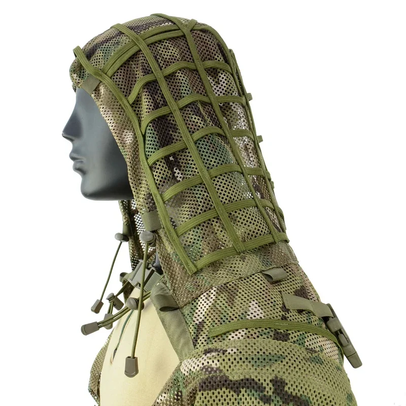Traje de francotirador Ghillie de malla Airsoft, capucha de Viper, tiro táctico, traje Ghillie 3D, tela Ripstop de caza, abrigo transpirable, traje, equipo - imagen 4