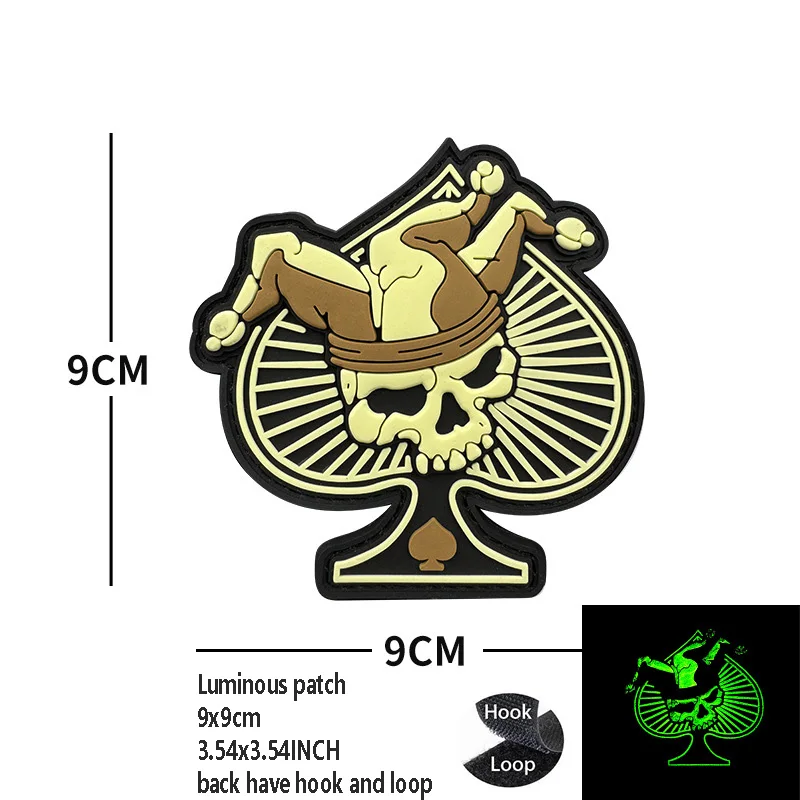 Insignia de oso de goma táctica de PVC 3D, horquilla, corazón, Calavera, moral, brazalete con mochila, parches de gancho y bucle para ropa - imagen 5