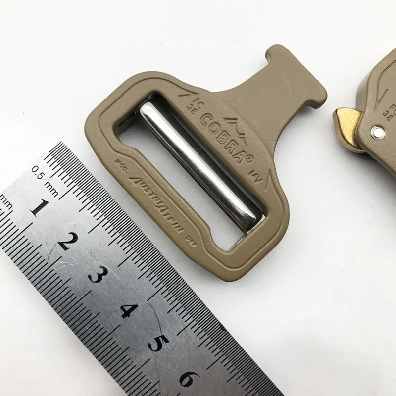 Hebilla de serpiente para cinturón táctico, 38mm/50mm, revestimiento marrón para correas - imagen 4