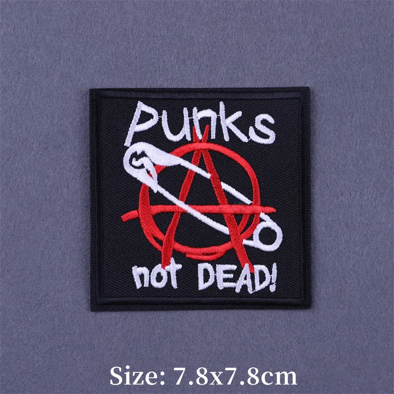 Parches bordados Punk para planchar en ropa, parche termoadhesivo Hippie Rock para ropa, pegatinas bordadas DIY, apliques - imagen 3