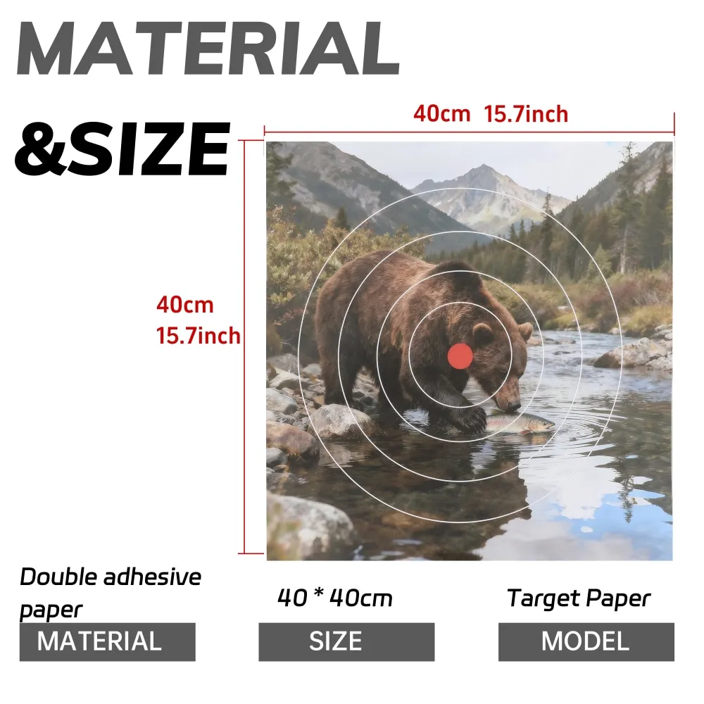 Papel de destino de tiro con arco, 10/20 piezas, 40x40cm, patrón de animales salvajes, papel de destino, tiro con arco, objetivo de caza, accesorio de práctica - imagen 3