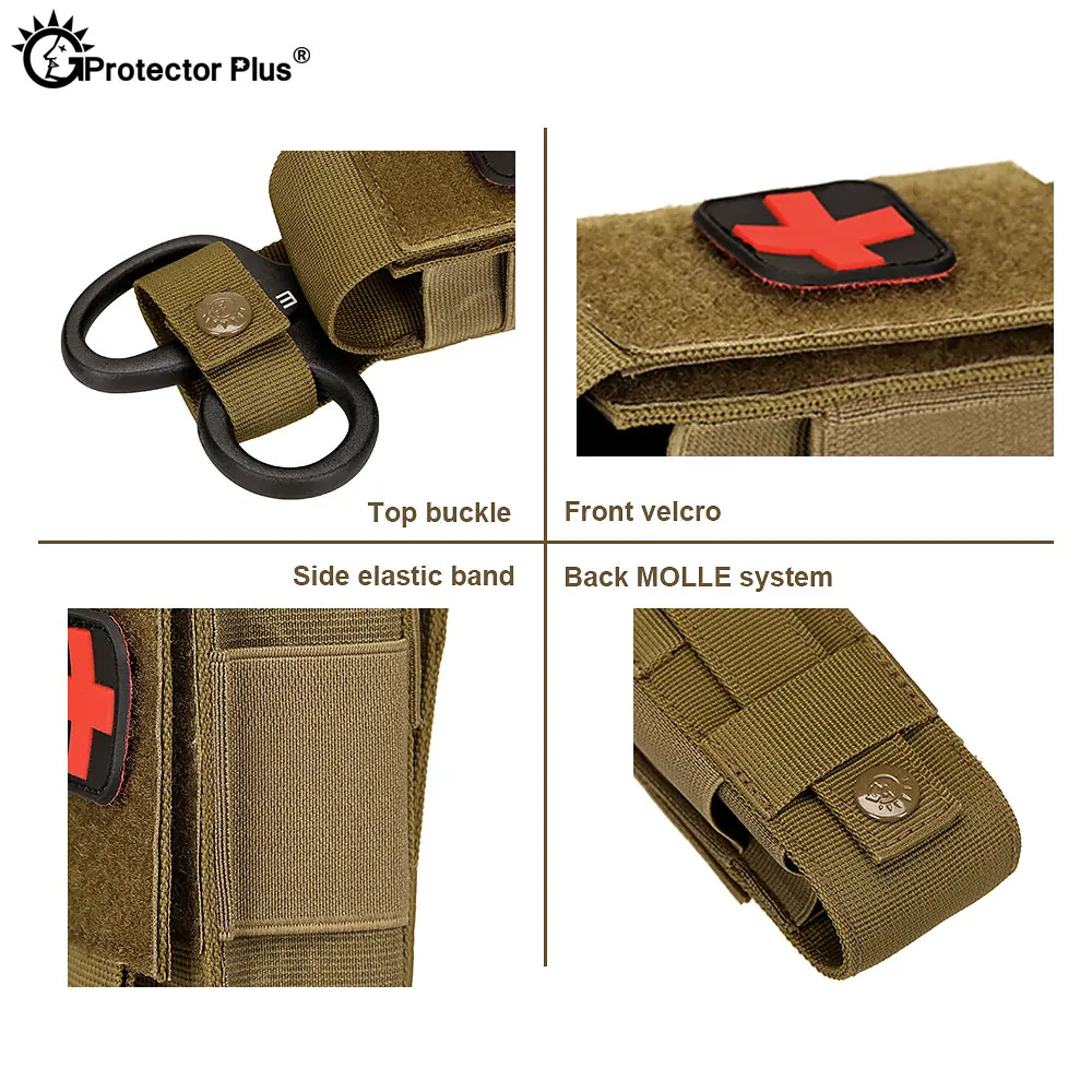 Kit de soporte de bolsa de torniquete Molle 3 en 1, IFAK EMT, tijeras para traumatismos, funda de tijera para caza militar táctica, rescate EMS - imagen 5