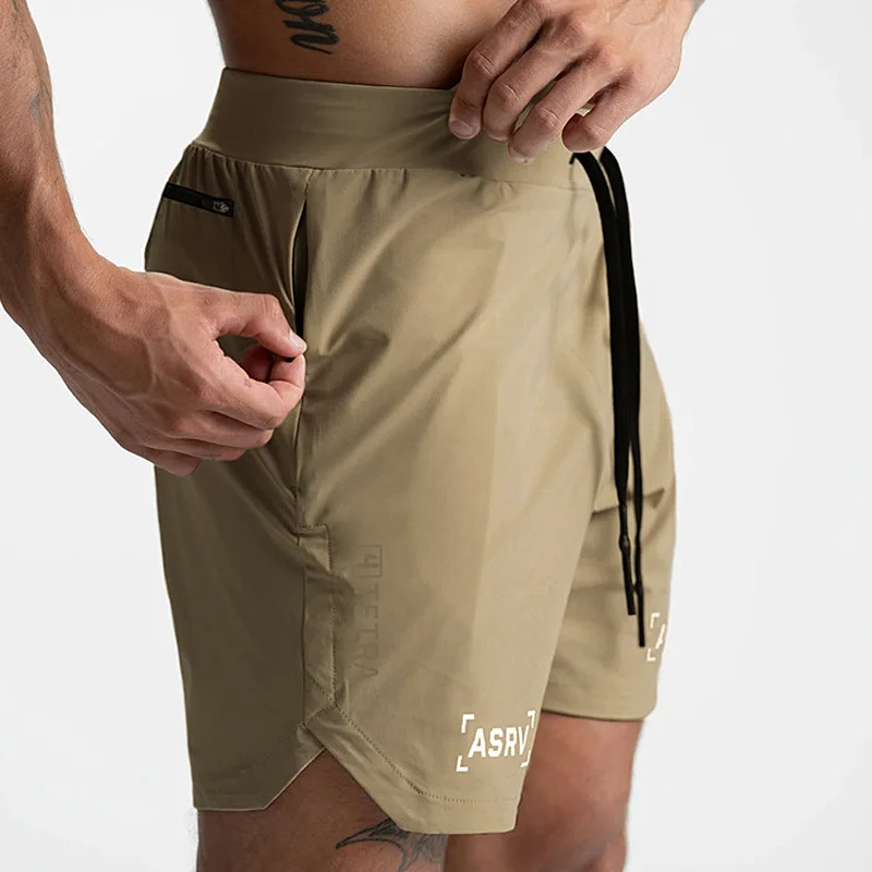 Pantalones cortos de entrenamiento de secado rápido para hombre, Shorts deportivos transpirables, Fitness, correr, compresión de rejilla, atletismo, Verano - imagen 2