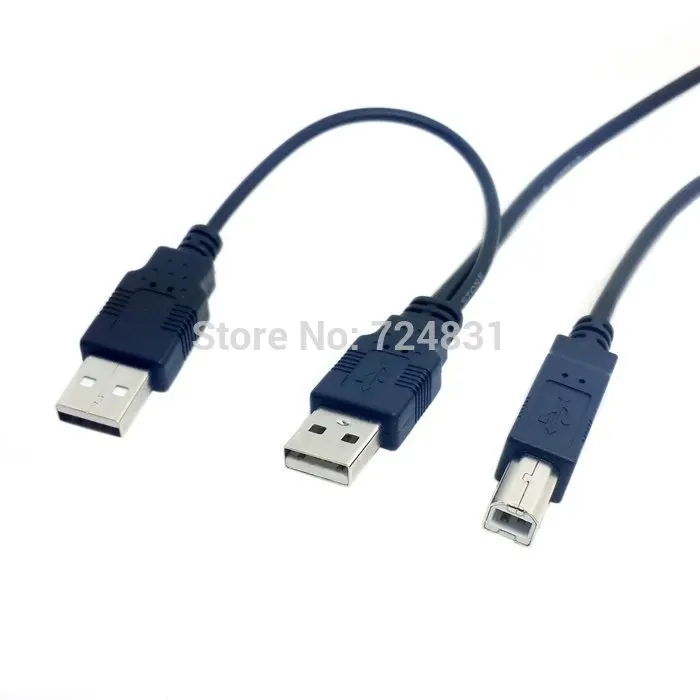 Chenyang CYDZ-Cable USB 2,0 macho a macho B estándar, Cable Dual de 80cm para impresora, escáner Y unidad de disco duro externo - imagen 2