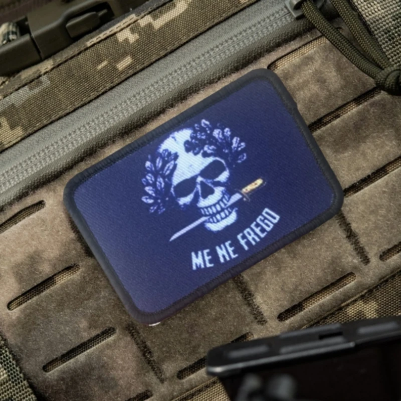 Parche táctico Me Ne Frego Morale con estampado de calavera, parches de gancho y bucle, brazalete militar, mochila, chaleco, pegatinas