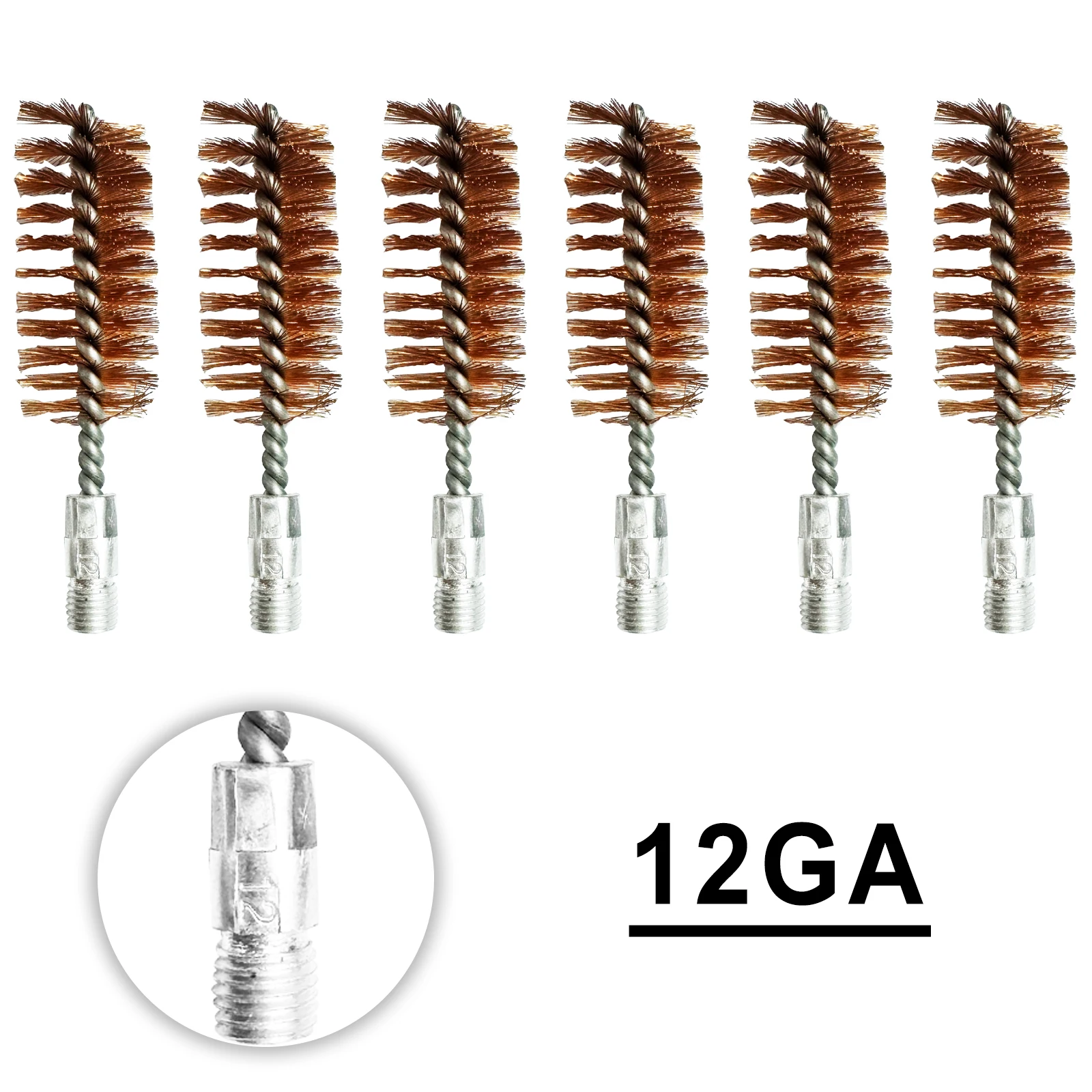 Cepillo de limpieza de barril de bronce, calibre 30cal, 7,62mm para pistola de caza, mantenimiento de pistola de escopeta, armarero, 6 uds. - imagen 2