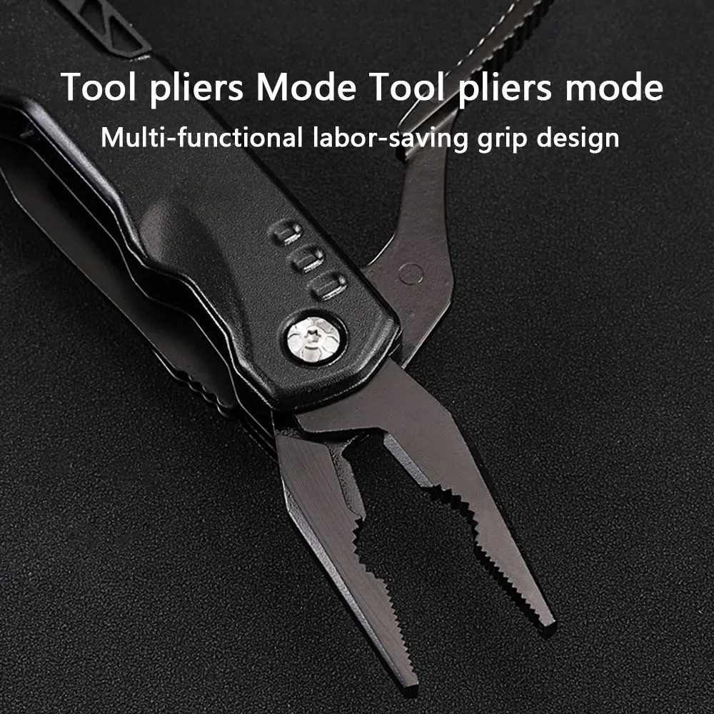 Alicates plegables de acero inoxidable multifuncionales portátiles para exteriores, martillo de torcedura ennegrecido, herramientas de emergencia para acampar - imagen 3