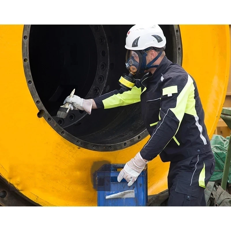 Máscara química Máscara de gas de cara completa Respirador a prueba de polvo Máscara de pulverización de pintura de pesticidas industriales de goma para soldadura de laboratorio - imagen 5