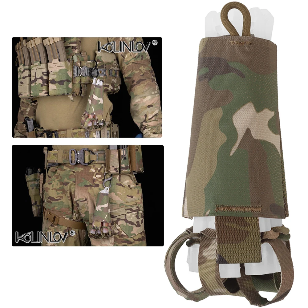 Bolsa para barras luminosas, soportes tácticos para Chemlight, 6 paquetes, bolsas de almacenamiento para barras luminosas, aventura al aire libre, caza, pesca, equipo Airsoft - imagen 2