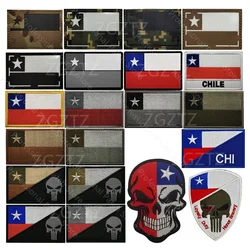Parches bordados Chile - insignias tácticas con bandera CHI e IR
