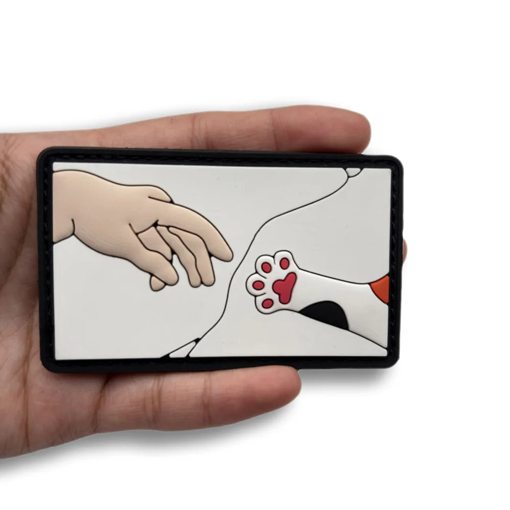 Insignia de pata de gatito Genesis, parche de luz nocturna de moral, pegatina para mochila militar táctica, parches de gancho y bucle de PVC para ropa - imagen 2