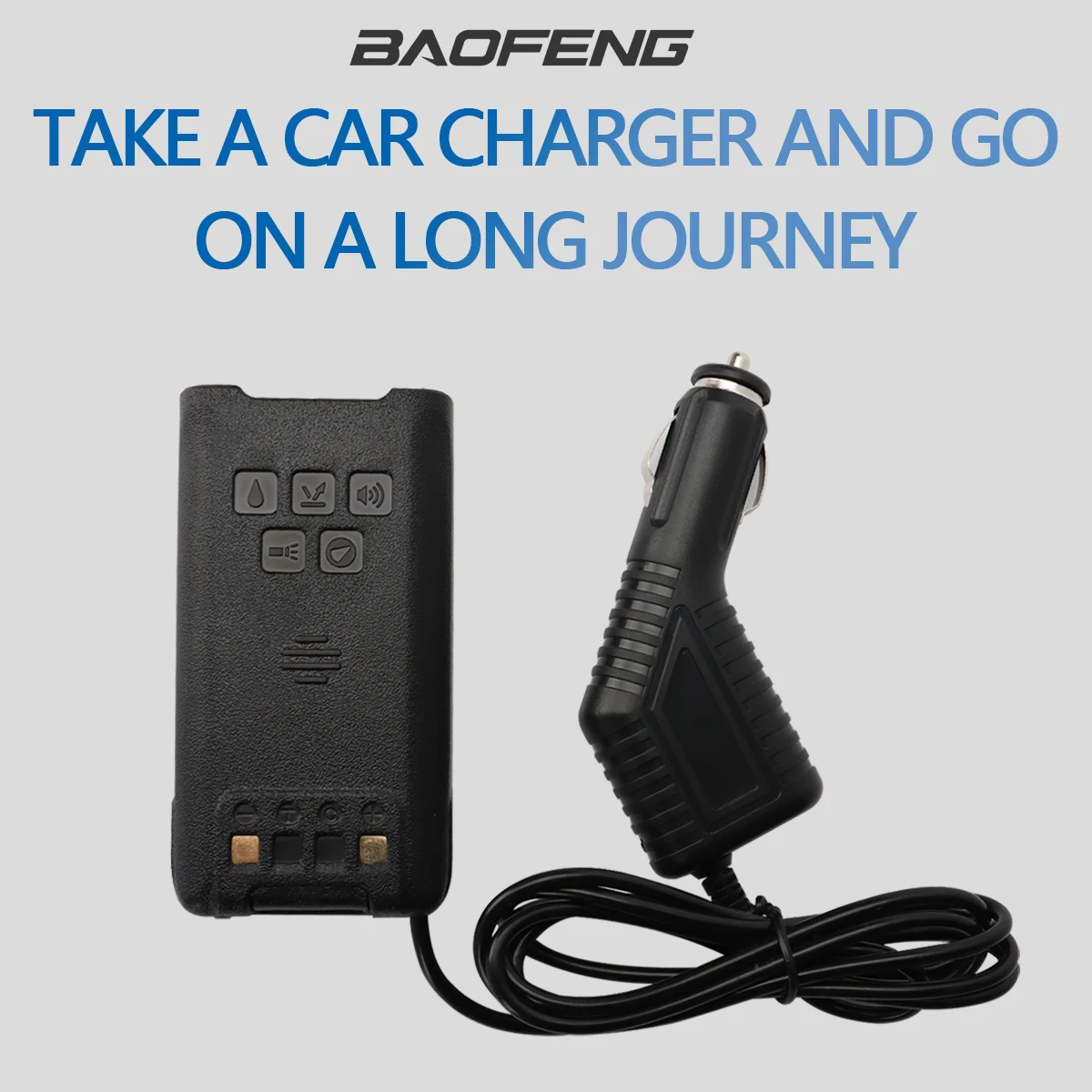 Baofeng cargador de coche eliminador de batería DC 12V para BAOFENG UV-9R PRO UV-9R PLUS Walkie Talkie para escalada - imagen 2