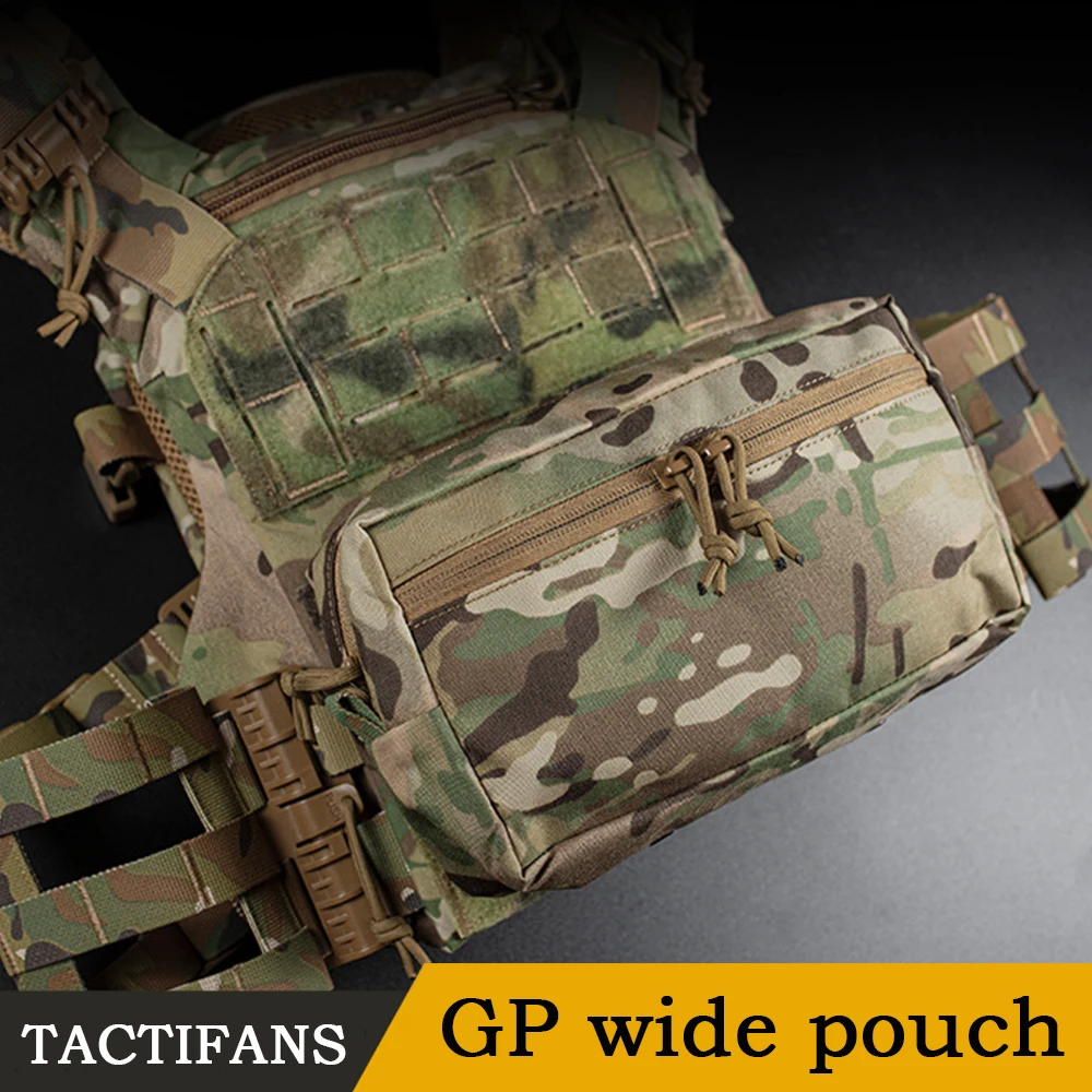Bolsa táctica grande GP ancha MOLLE Panel trasero integrado, bolsillo de malla de bucle de 2 pulgadas, almacenamiento NVG para LV119, portador de placa, cinturón de combate
