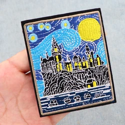 Parche bordado Van Gogh cielo estrellado para ropa - planchar o coser