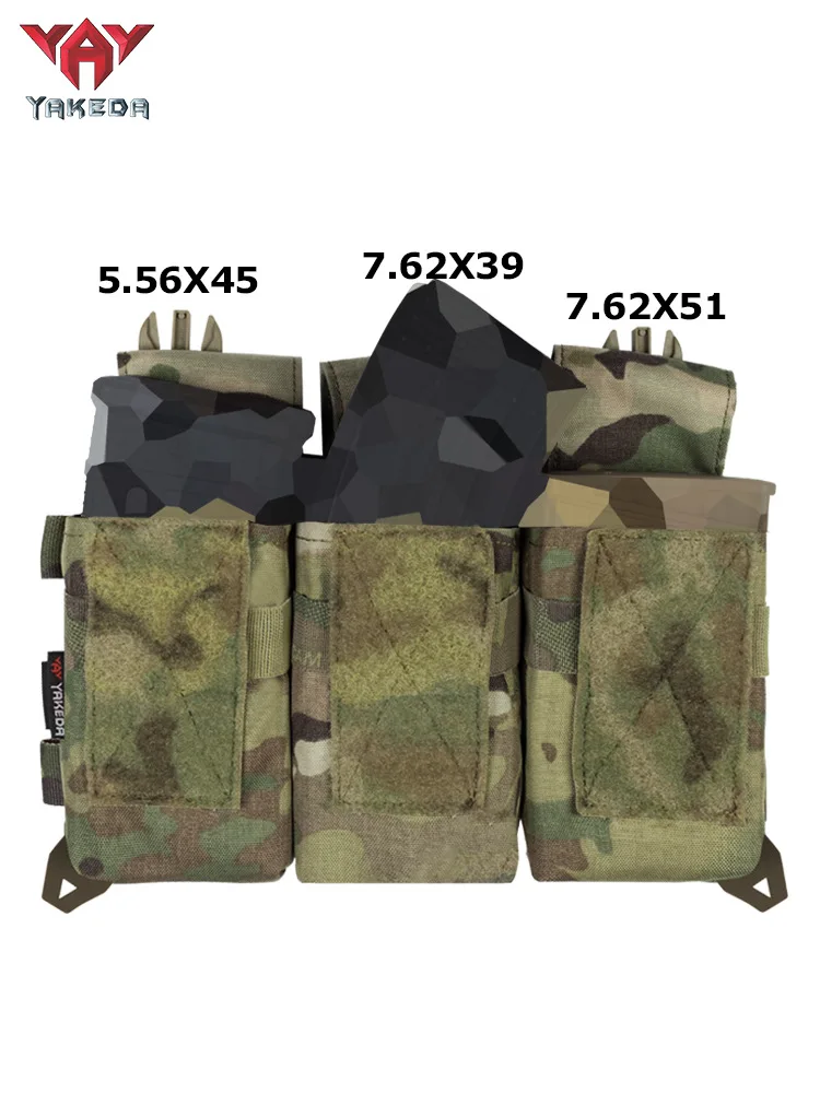 YAKEDA-colgador de pecho táctico, accesorios de repuesto multifuncional, cubierta abatible 556/762, Panel frontal Triple compuesto Universal - imagen 3