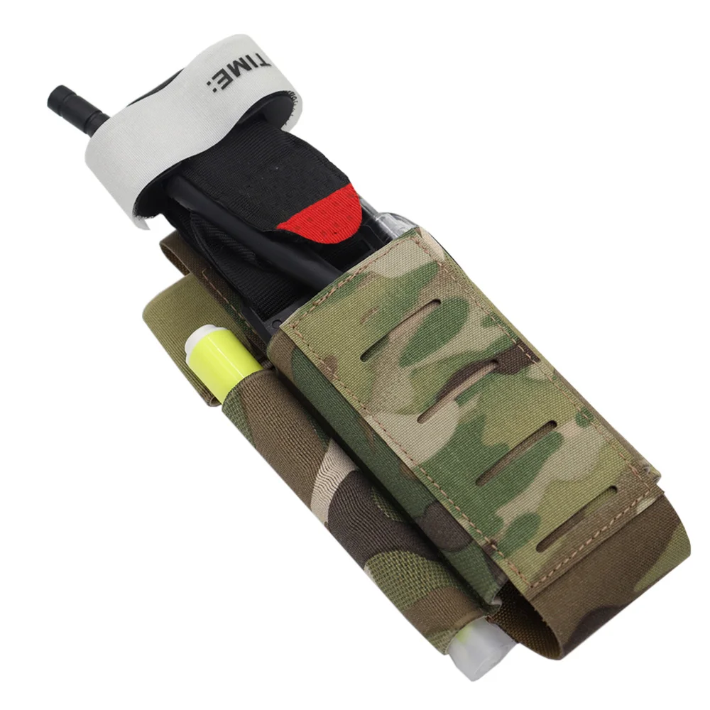 Bolsa de torniquete táctico, soporte TQ con panel de bucle de gancho extraíble para cinturón de sistema MOLLE, chaleco de caza de combate Airsoft - imagen 5