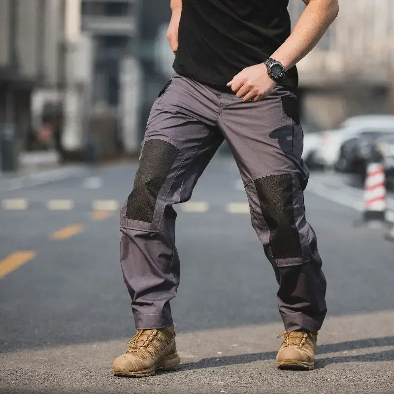 Pantalones Cargo tácticos de caza para hombre, pantalón verde con múltiples bolsillos, uniforme gris, empalme al aire libre, ropa de trabajo de otoño - imagen 5