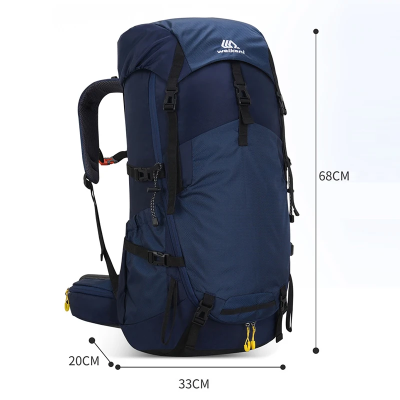 Mochila de viaje para acampar, bolsa para exteriores, escalada con cubierta para lluvia para hombres, senderismo, montañismo, bolsas de hidratación deportiva, 60L - imagen 3
