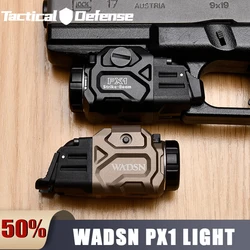 Luz LED de montaje en riel WADSN PX1, color blanco, 800 lúmenes, incluye interruptores de paleta altos y bajos y llave, accesorios tácticos Airsoft negros