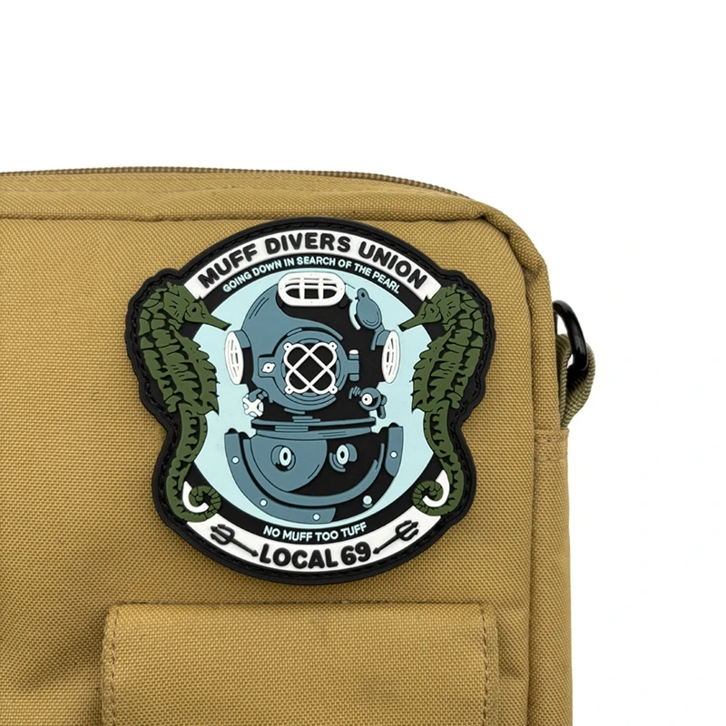 Parche de gancho y bucle de PVC para buzo, insignia moral para exteriores, insignias tácticas, accesorios de ropa, parches noctilucentes - imagen 2