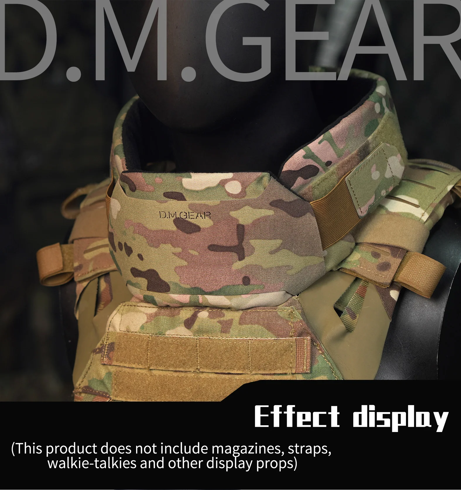 Chaleco táctico D.M.GEAR - Sistema de protección cervical completo