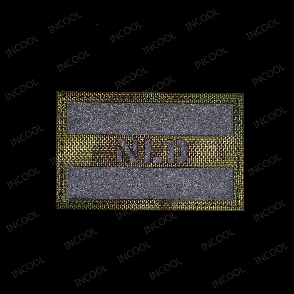 Parche reflectante IR con bandera de Países Bajos, parches de bandera bordados NLD, insignias decorativas de goma de PVC que brillan en la oscuridad - imagen 4