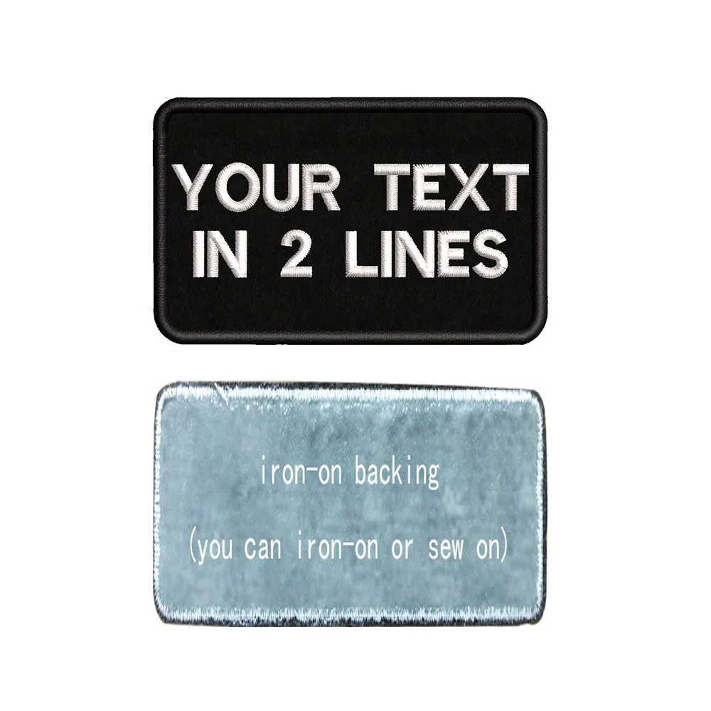 Parche de texto con nombre personalizado bordado, insignia de rayas, plancha o parches, 8x5cm - imagen 3