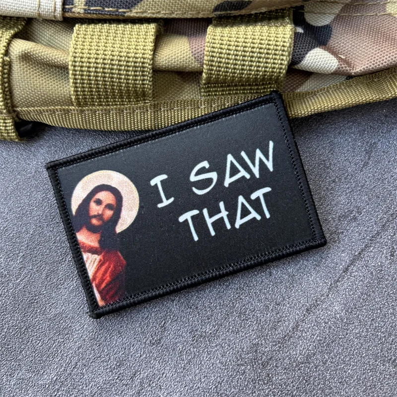 Parche estampado "Jesus, SAW THAT" para ropa, insignia de moral táctica, parches con gancho, brazalete para mochila - imagen 4