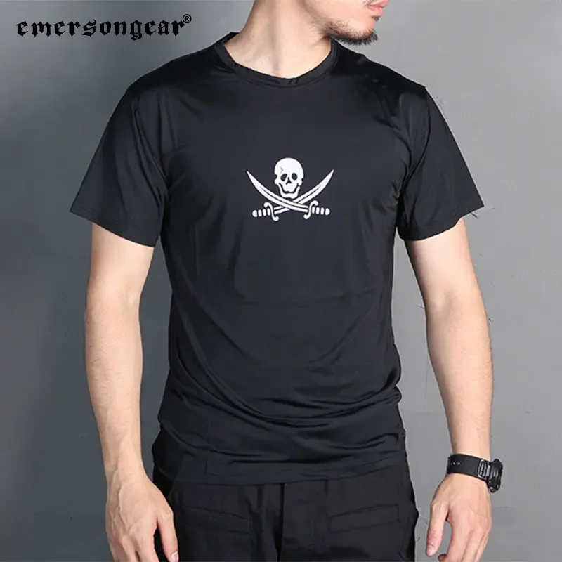 Emersongear-Camiseta táctica absorbente de sudor, camiseta que absorbe el sudor, pantalones cortos de manga para correr, ciclismo, senderismo al aire libre - imagen 4