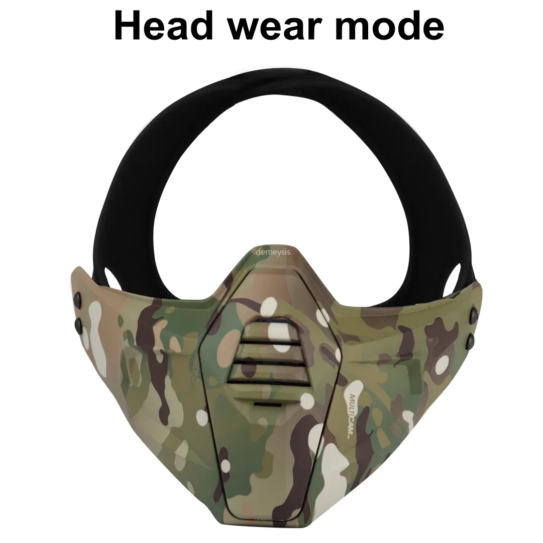 Máscaras tácticas de media cara CS juego máscara protectora Airsoft Paintball caza tiro Airsoftsports máscara - imagen 5