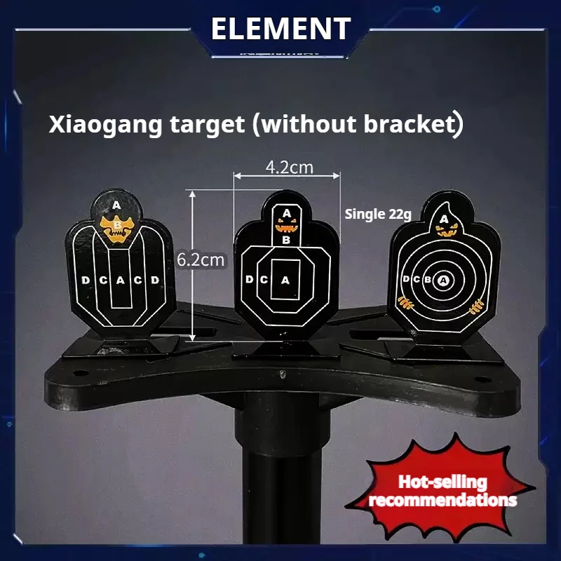 Elemento lanzador de balas suaves objetivo de acero pequeño objetivo de acero para hombre objetivo de tiro pequeño hombre amarillo objetivo de aleación pegatina objetivo - imagen 3
