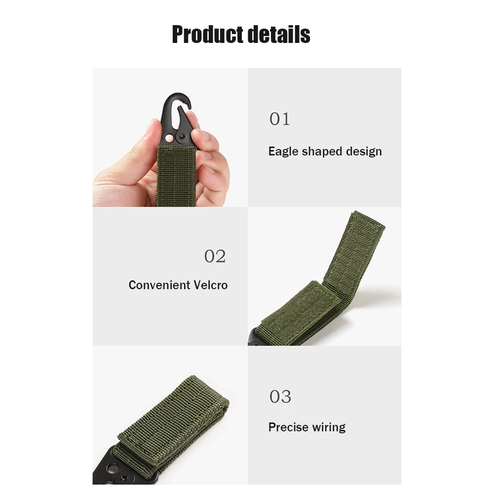 Mosquetón para llaves al aire libre, hebilla de nailon de alta resistencia, sistema colgante, hebilla de cinturón, accesorios para acampada y senderismo - imagen 2