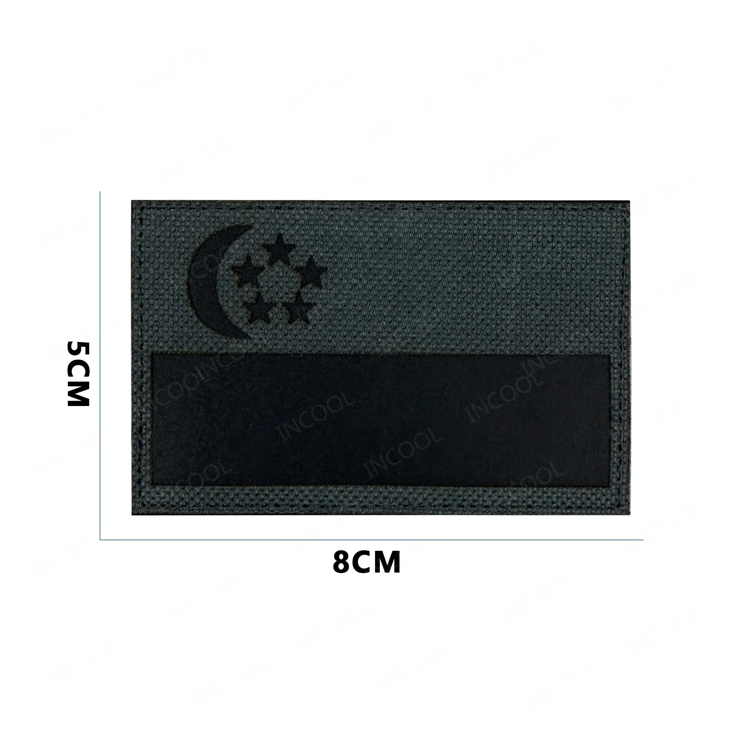Parche reflectante IR bordado bandera de Singapur PVC goma táctica