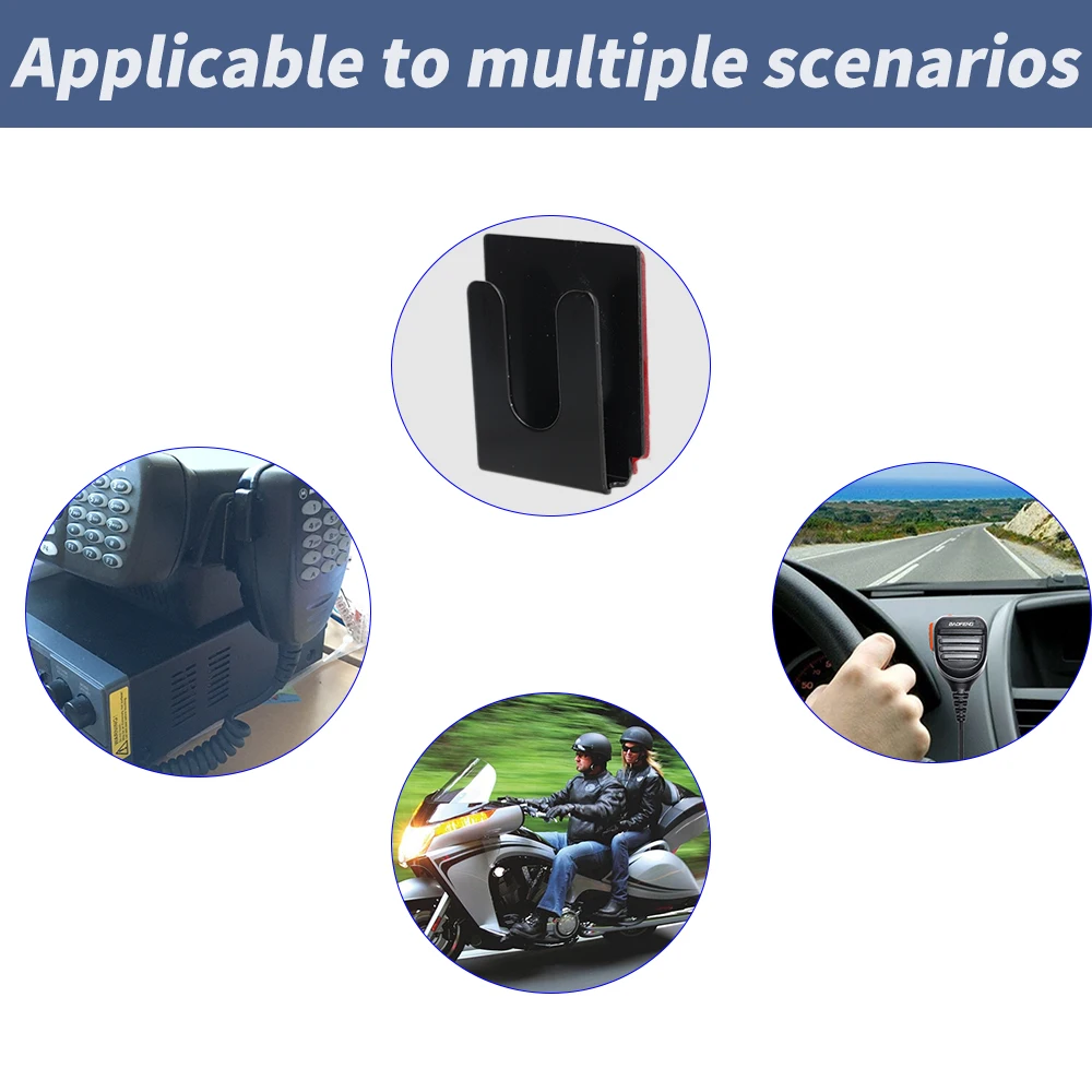 Soporte Universal para micrófono, gancho de mano con Clip para Motorola Kenwood YEASU TYT Hytera BAOFENG, Walkie Talkie de Radio para coche, 1/2/5 Uds. - imagen 4