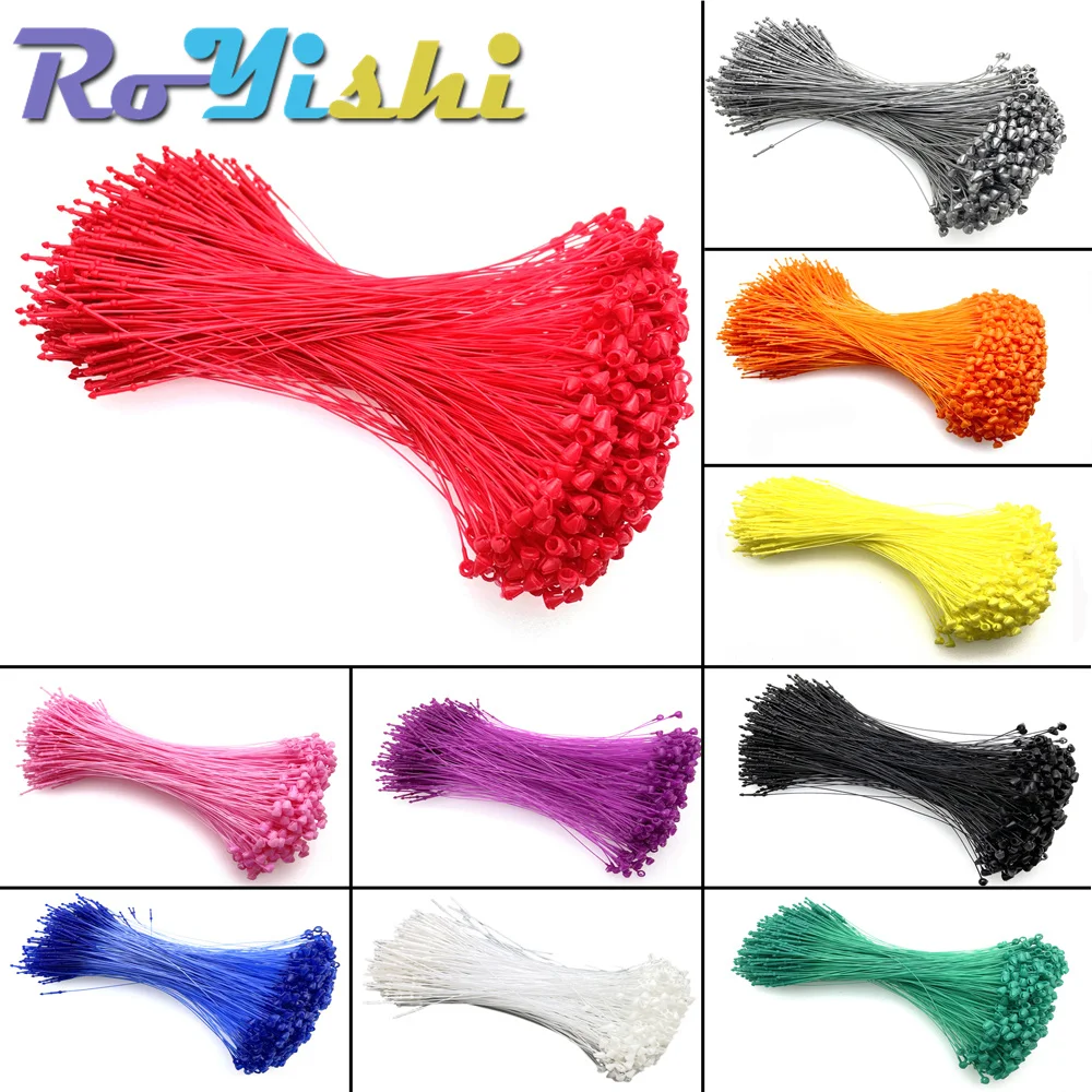 1000 unids/lote/Paquete de pasadores de bloqueo a presión de plástico de colores sujetadores de etiqueta de bucle de seguridad para precio Lable - imagen 2