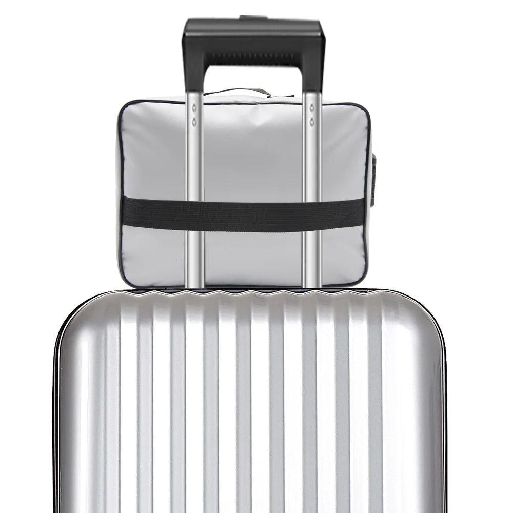 Bolsa ignífuga con contraseña para documentos, almacenamiento de dinero impermeable para archivos de viaje, papeles seguros, organizador de seguridad con cremallera, estuche para tarjetas multicapa - imagen 3