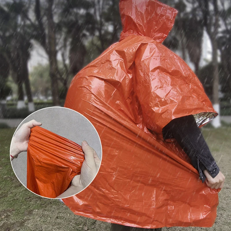 Chubasquero impermeable de emergencia con capa poncho aluminio - imagen 4