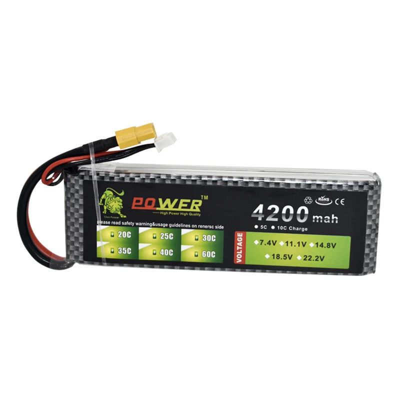 Batería Lipo de 7,4 V 2S 1500mah 2200mah 3000mah 3800mah 4200mah 5200mah 6000mah 10400mah 7,4 V Dean T XT60 EC5 TRX enchufe piezas de control remoto - imagen 5