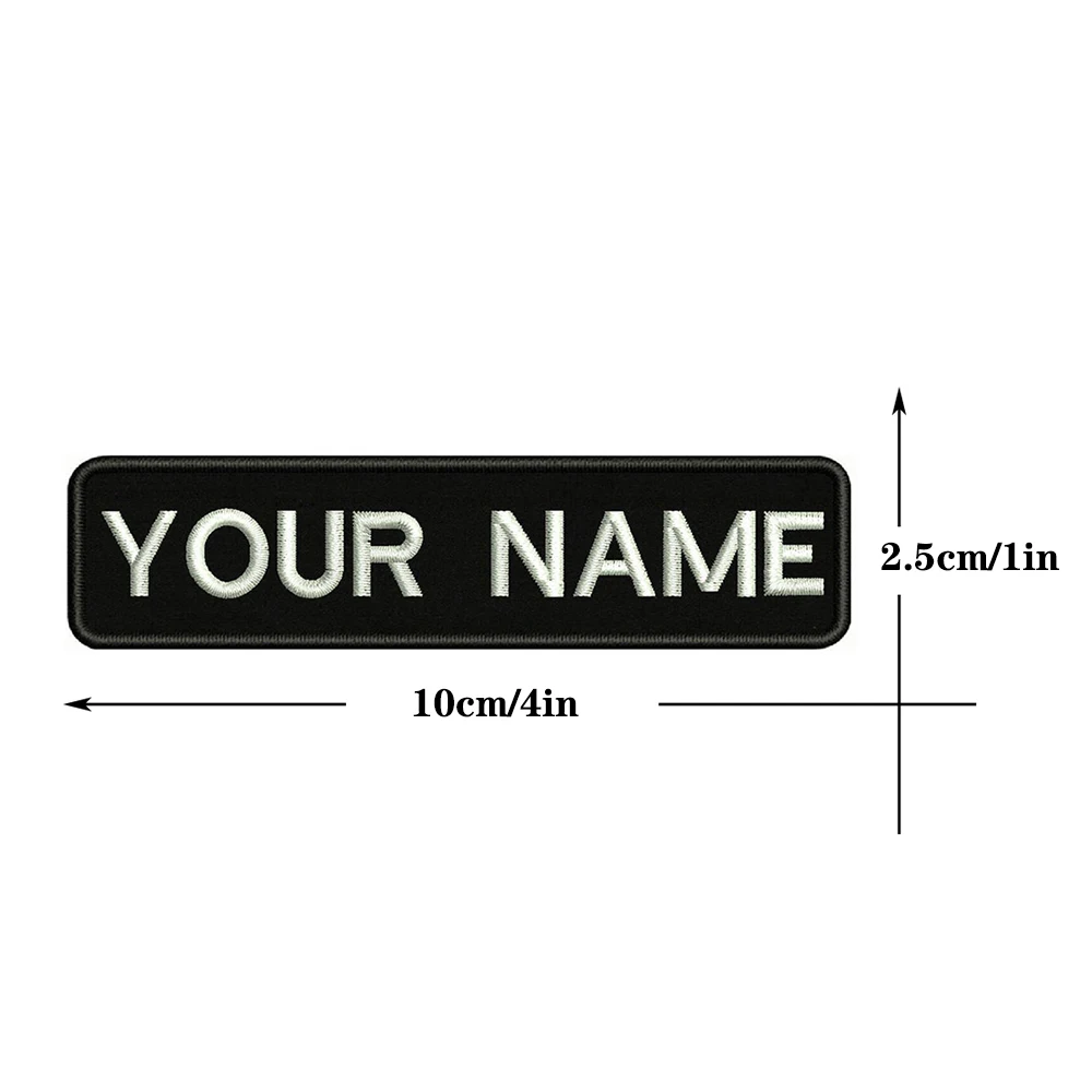 Parche de número de nombre personalizado, 10cm x 2,5 cm, etiquetas de insignia a rayas, brazalete de chevrons, bucle de hierro o gancho bordado, 1 ud. - imagen 3