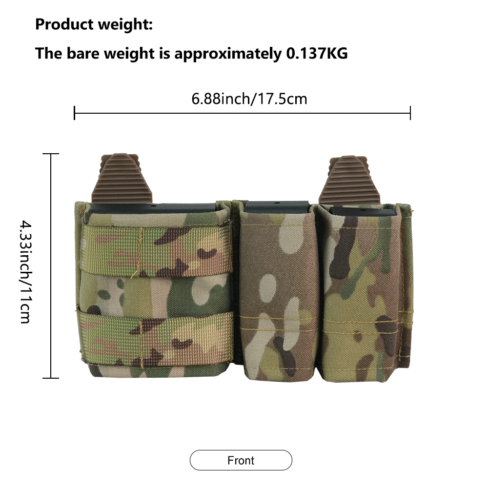 BOOIU Bolsa para revistas individual/doble - Accesorio MOLLE para chalecos tácticos | Airsoft y Paintball - imagen 2