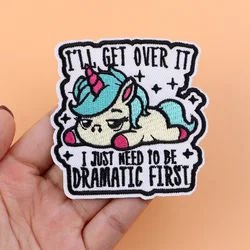 Parche para planchar bordado I'LL GET OVER IT, dibujos animados