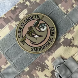 Parche táctico morale perezoso Slow Is Smooth MOLLE para mochila ropa