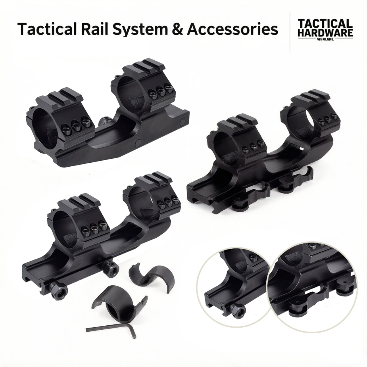 Abrazadera QD Picatinny 20mm para AR15/AK47/M4 – Liberación rápida