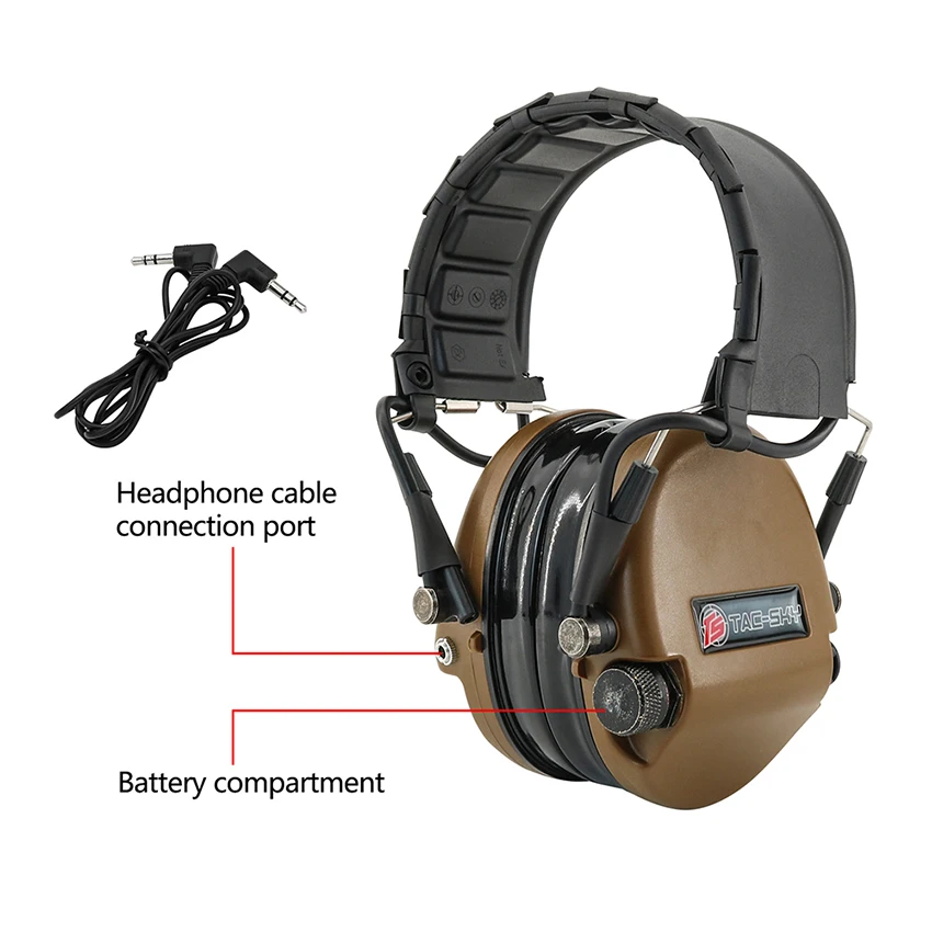 SORDN-auriculares tácticos militares Airsoft, cascos con reducción de ruido, orejeras electrónicas de caza y riel de arco, soporte para auriculares, novedad de TAC-SKY - imagen 4