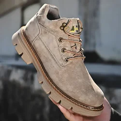 Botas cuero natural media caña hombre – Invierno trabajo exterior