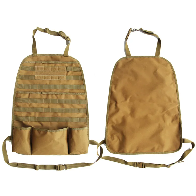 Panel organizador trasero de asiento de coche MOLLE táctico Universal, Kit Protector de cubierta de asiento de vehículo, estera de almacenamiento, accesorios para coche color tostado - imagen 5