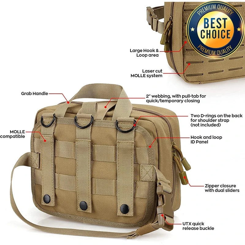 Kits de primeros auxilios tácticos, bolsa médica Molle para exteriores, bolsa de caza de emergencia, herramienta de supervivencia para acampar, bolsa EDC, riñonera cruzada roja - imagen 5